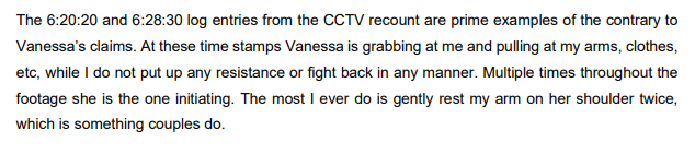 Vanessa Sy CCTV summary by defendant